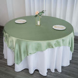 72" x 72" Sage Green Satin Square Tablecloth Overlay