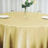 120inch Champagne Satin Round Tablecloth