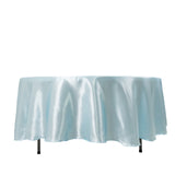 108" Light Blue Smooth Satin Round Tablecloth