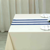 12" x 108" | Navy & White | Stripe Satin Table Runners