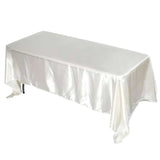 72"x120" Ivory Satin Rectangular Tablecloth