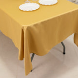 60"x102" Champagne Lamour Satin Rectangle Tablecloth