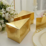 10 Pack | 5x3inch Metallic Gold Single Slice Paper Cake Boxes