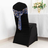 6inch x 88inch Royal Blue Gold Wave Embroidered Sequin Mesh Chair Sashes