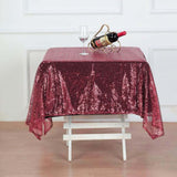 60x60inches Burgundy Duchess Sequin Square Overlay