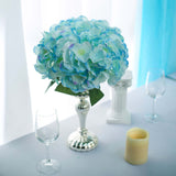 5 Bushes | Baby Blue Artificial Silk Hydrangea Flower Bouquets