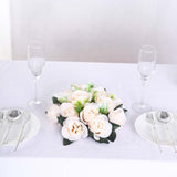 2 Pack Cream Silk Rose Flower Balls For Centerpieces, Artificial Kissing Balls