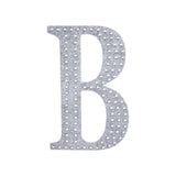 6 inch Silver Decorative Rhinestone Alphabet Letter Stickers DIY Crafts - B#whtbkgd