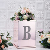 8 Inch Silver Decorative Rhinestone Alphabet Letter Stickers DIY Crafts - B