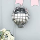 15inches Mirrored Silver Disco Ball Mylar Reusable Foil Helium Air Balloon