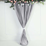 8ft Silver Premium Velvet Backdrop Stand Curtain Panel, Privacy Drape