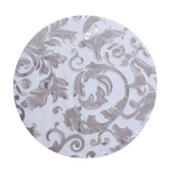 10 Pack Metallic Silver Sheer Organza Dining Table Mats with Swirl Foil Floral Design#whtbkgd