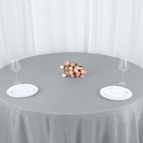 132inch Silver Accordion Crinkle Taffeta Seamless Round Tablecloth