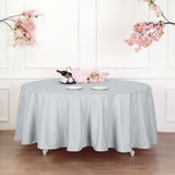 132Inch Silver Seamless Polyester Round Tablecloth