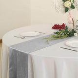 12" x 108" | Silver | Premium Velvet Table Runner