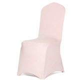 Blush Spandex Stretch Banquet Chair Cover, Fitted with Metallic Shimmer Tinsel Back