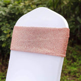 5 Pack | Blush / Rose Gold Metallic Shimmer Tinsel Spandex Chair Sashes