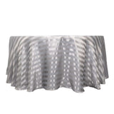 120inch Silver Satin Stripe Seamless Round Tablecloth