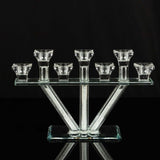 12inch Crystal Glass Candelabra With Crystal Filler 7-Branch Taper Candle Stick Holder Stand