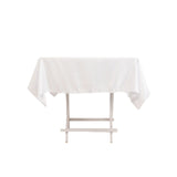 White Seamless Lamour Satin Square Tablecloth - 54inch