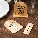 20 Pack Natural Rustic Wooden Arch 1-20 Table Numbers With Holder Base - 4.5inch Tall