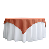 70inch Terracotta (Rust) Square Seamless Polyester Table Overlay, Washable Linen Table Overlay