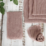 5 Pack | Dusty Rose Gauze Cheesecloth Boho Dinner Napkins | 24x19Inch