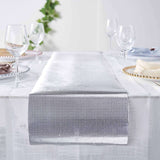 9Ft Silver Glamorous Diamond Print Table Runner, Disposable Paper Table Runner