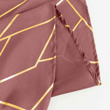 60"x102" Cinnamon Rose Polyester Rectangle Tablecloth With Gold Foil Geometric Pattern