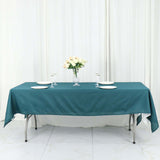 60"x102" Peacock Teal Polyester Rectangular Tablecloth