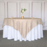 90inch Accordion Crinkle Taffeta Table Overlay - Beige