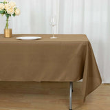 60"x102" Taupe Polyester Rectangular Tablecloth