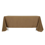 72"x120" Taupe Polyester Rectangle Tablecloth, Reusable Linen Tablecloth