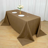 90inch x 132inch Taupe Polyester Rectangular Tablecloth