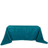 90x156Inch Teal Accordion Crinkle Taffeta Rectangular Tablecloth