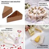 10 Pack | 5x3inch Natural / White Single Slice Paper Cake Boxes, Triangular Pie Slice Dessert Box