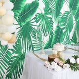 8ftx8ft Green/White Tropical Palm Leaf Print Vinyl Photo Backdrop