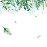 Green Tropical Assorted Hanging Leaves Wall Decals, Plant Peel Removable Stickers#whtbkgd