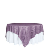 90x90inches Accordion Crinkle Taffeta Table Overlay - Violet Amethyst