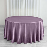 120" Amethyst Satin Round Tablecloth