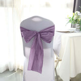 5 Pack | Violet Amethyst 6x106Inch Accordion Crinkle Taffeta Chair Sashes