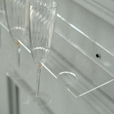 2 Pack | 21inch Clear Acrylic Floating Wall Mounted Champagne Glass Rack