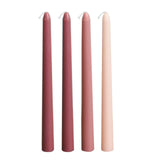 12 Pack Mixed Dusty Rose Premium Wax Taper Candles, Unscented Candles - 10inch#whtbkgd