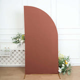 7ft Matte Terracotta (Rust) Spandex Half Moon Chiara Backdrop Stand Cover