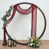 20ft Burgundy Gauze Cheesecloth Fabric Wedding Arch Drapery, Window Scarf Valance, Boho Decor