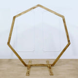 7ft Wooden Wedding Arch, Heptagonal Rustic Photography Backdrop Stand