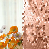 7ft Sparkly Rose Gold Double Sided Big Payette Sequin Chiara Backdrop Stand Cover For Fitted Round