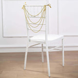 16inch Gold Faux Pearl Beaded Chiavari Chair Back Garland Sash