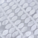 90x132inch White 3D Leaf Petal Taffeta Fabric Rectangle Tablecloth#whtbkgd