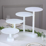 4-Tier Half Moon White Plastic Cake Dessert Stand, 4-Shelf Cupcake Display - 17inch Tall